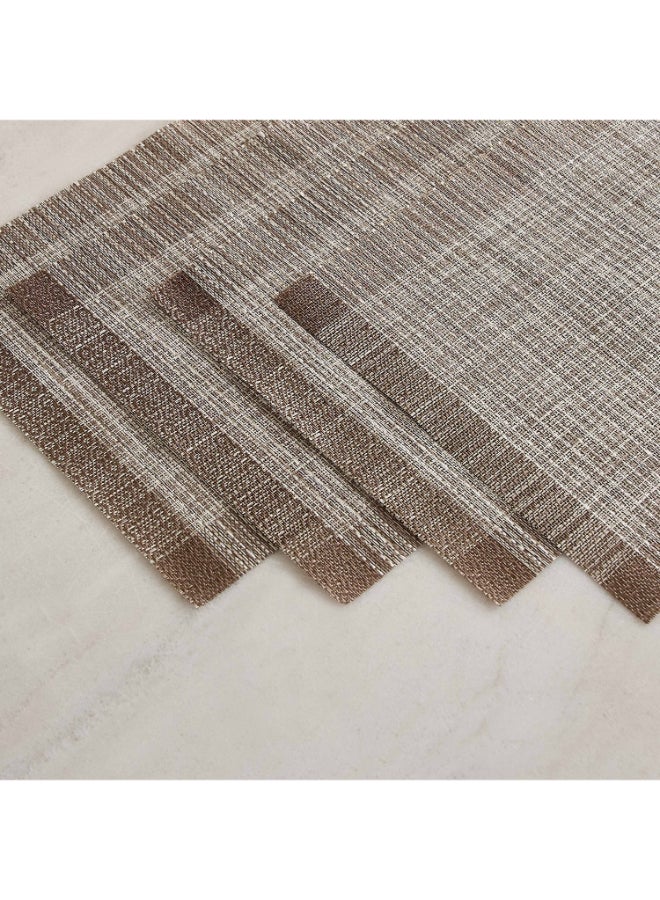 Home Box Essential Slub Placemat Set - Brown - 4 Pieces - Image 3